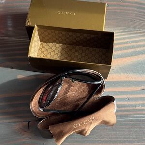 Gucci Black Sunglasses with Gold Box